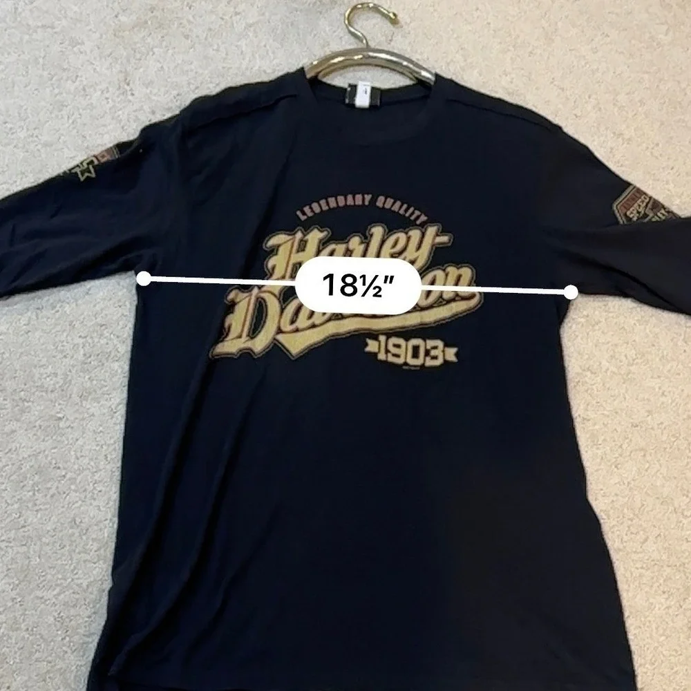 Harley Davidson Long Sleeve Shirt‎ Mens Large St Charles Missouri Eagle Graphic